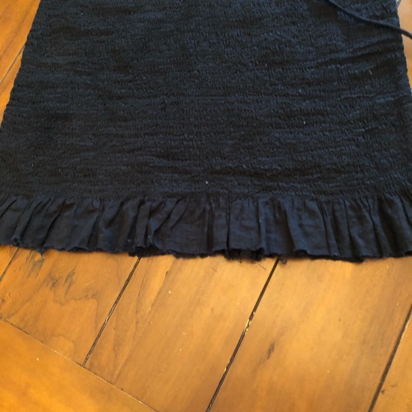 Free People Beach Babe Smocked Dress Sz M Black Smocked Ruched Swim Cover - Picture 5 of 5